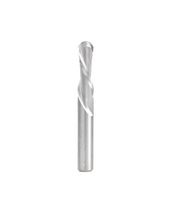 Amana tool 46478 Solid Carbide Double Flute Down-Cut Bal Nose Spiral 3/16 R x 3/8 D x 1-1/4 CH x 3/8 SHK x 3 Inch Long Router Bit