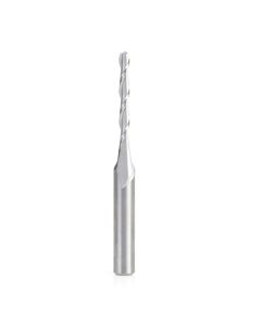 Amana tool 46512 Solid Carbide Double Flute Up-Cut Bal Nose Spiral 1/16 R x 1/8 D x 1 CH x 1/4 SHK x 2-1/2 Inch Long Router Bit