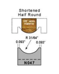 31/64 Shortened half round profile