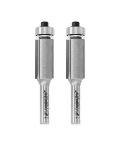 Amana tool 47104-2, 2-Pack Carbide Tipped Flush Trim 3/8 D x 1 CH x 1/4 SHK x 2-5/8 Inch Long Router Bits w/ Lower Bal Bearing