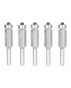 Amana tool 47104-5, 5-Pack Carbide Tipped Flush Trim 1/2 D x 1 CH x 1/4 SHK x 2-5/8 Inch Long Router Bits w/ Lower Bal Bearing