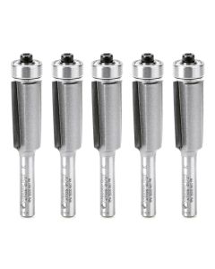 Amana tool 47105-5, 5-Pack Carbide Tipped Dynabit Laminate Flush Trim 1/2 D x 1 Inch CH x 1/4 SHK w/ Lower Bal Bearing Router Bits