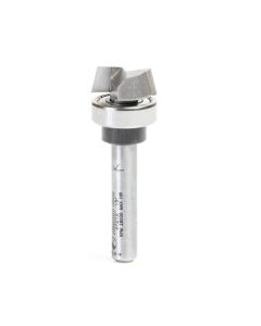 Amana tool 47212 Carbide Tipped 15 Deg Bevel Trim 5/8 Dia x 1/4 Cut Height x 1/4 Inch Shank Router Bit with Upper Bal Bearing