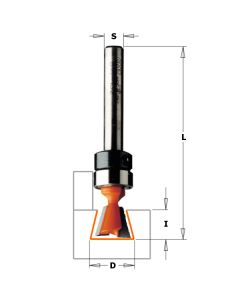 CMT 818.098.11B Solid Carbide Dovetail Bit, 3/8-Inch Diameter, 1/4-Inch Shank
