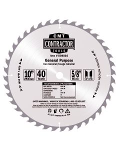 CMT K06014 ITK Contractor General Purpose Saw Blade, 14 x 60 Teeth, 10° ATB with 1-Inch bore