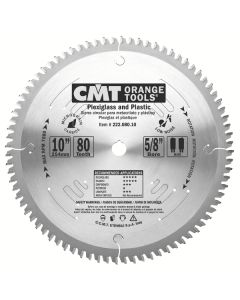 CMT 222.080.10 Industrial Plexiglass and Plastic Saw Blade, 10-Inch x 80 Teeth MATB Grind with 5/8-Inch Bore