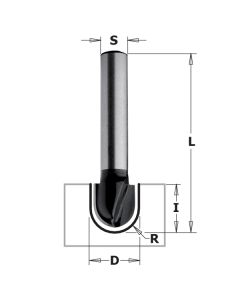 CMT 81408 Contractor Round Nose Bit, 3/4-inch Diameter, 3/8-inch Radius, 1/4-inch Shank