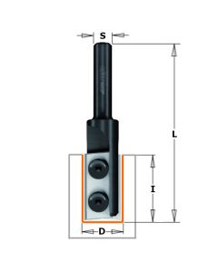 CMT 654.661.11 Insert Carbide Straight Bit, 5/8-Inch Diameter, 1/2-Inch Shank