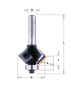 CMT 659.023.11 Insert Carbide Chamfer Bit, 63/64-Inch Diameter, 1/4-Inch Shank