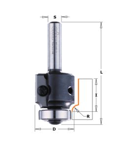 CMT 661.051.11 Insert Carbide Roundover Bit, 3/16-Inch Radius, 1-1/8-Inch Diameter, 1/4-Inch Shank