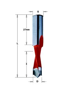 CMT 310.060.42 Dowel Drill, 6mm (15/64-Inch), 10x27mm Shank, Left-Hand Rotation