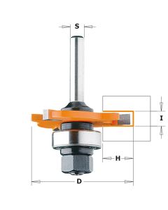 CMT 822.364.11A 3-Wing Slot Cutter with Bearing and Arbor, 1/4-Inch Cutting Length, 1/4-Inch Shank