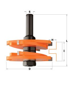 CMT 800.627.11 Tenon Cutting in Hardwood Case, 1/2-Inch Shank, 3-Inch Diameter