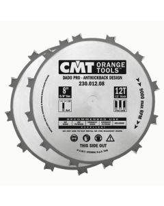 CMT 230.012.08 Dado Pro Set, 8-Inch x 12 Teeth FTG+ATB Grind with 5/8-Inch Bore