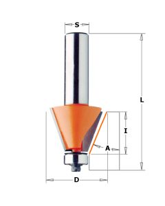 CMT 857.502.11 Chamfer Bit, 1-1/4-Inch Diameter, 1/2-Inch Shank