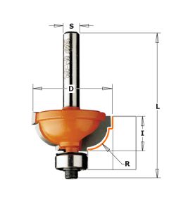 CMT 863.048.11 Cavetto Edge Mold Bit, 3/16-Inch Radius, 1/4-Inch Shank