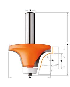 CMT 880.541.11 Solid Surface Rounding OverNo-Drip Bit W/Bearing, 1-Inch Diameter, 1/2-Inch Shank