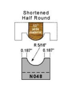 5/16 radius shortened half round profile