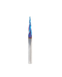 Amana tool 48420-K-M CNC Spektra Extreme tool Life Coated SC 2D and 3D Carving 5.0 Deg Tapered Angle Bal Nose x 1.5mm D x 0.75mm R x 26mm CH x 6mm SHK x 76mm Long x 3 Flute Router Bit
