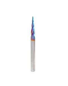 Amana tool 48422-K CNC Spektra Extreme tool Life Coated SC 2D and 3D Carving 5.4 Deg Tapered Angle Bal Nose x 1.5mm D x 0.75mm R x 26mm CH x 6mm SHK x 76mm Long x 4 Flute Router Bit