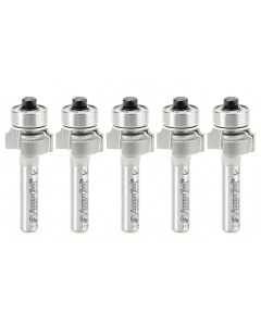 Amana tool 49492-5, 5-Pack Carbide Tipped Corner Rounding 1/16 R x 5/8 D x 5/16 CH x 1/4 Inch SHK w/ Lower Bal Bearing Router Bits