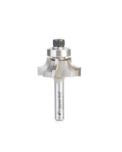 Amana tool 49547 Carbide Tipped 4 Flute Corner Rounding/Beading 1/4 R x 1-1/8 D x 7/16 CH x 1/4 Inch SHK w/ Lower Bal Bearing Router Bit