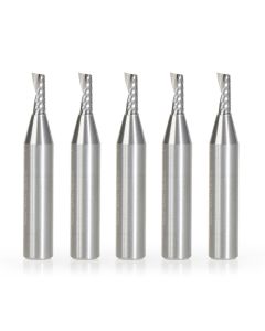 Amana tool 51373-5, 5-Pack CNC SC Spiral O Single Flute, Aluminum Cutting 1/8 D x 5/16 CH x 1/4 SHK x 1-1/2 Inch Long Up-Cut Router Bits with Mirror Finish