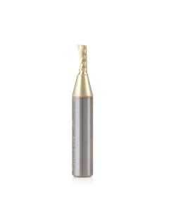 Amana tool 51373-Z CNC SC Spiral O Single Flute, Aluminum Cutting 1/8 D x 5/16 CH x 1/4 SHK x 1-1/2 Inch Long Up-Cut ZrN Coated Router Bit with Mirror Finish