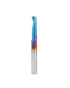 Amana tool 51392-K CNC Spektra Coated SC Spiral O Single Flute, Plastic Cutting 1/4 D x 1-1/8 CH x 1/4 SHK x 3 Inch Long Up-Cut Router Bit with Mirror Finish