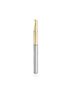 Amana tool 51406-Z CNC SC Spiral O Single Flute, Aluminum Cutting 1/8 D x 5/16 CH x 1/8 SHK x 1-1/2 Inch Long Up-Cut ZrN Coated Router Bit with Mirror Finish