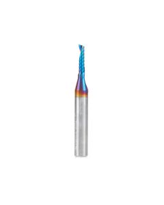Amana tool 51411-K CNC Spektra Coated SC Spiral O Single Flute, Plastic Cutting 1/8 D x 1/2 CH x 1/4 SHK x 2 Inch Long Up-Cut Router Bit with Mirror Finish