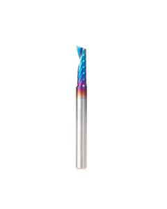 Amana tool 51412-K CNC Spektra Coated SC Spiral O Single Flute, Plastic Cutting 3/16 D x 5/8 CH x 3/16 SHK x 2 Inch Long Up-Cut Router Bit with Mirror Finish