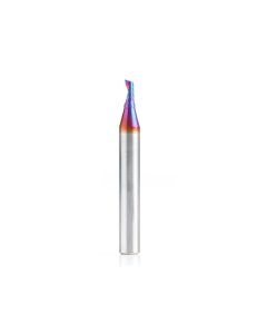 Amana tool 51416-K CNC Spektra Coated SC Spiral O Single Flute, Plastic Cutting 1/8 D x 1/4 CH x 1/4 SHK x 2 Inch Long Up-Cut Router Bit with Mirror Finish