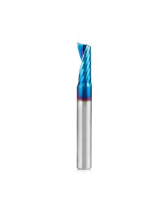 Amana tool 51419-K CNC Spektra Coated SC Spiral O Single Flute, Plastic Cutting 1/4 D x 5/8 CH x 1/4 SHK x 2 Inch Long Up-Cut Router Bit with Mirror Finish