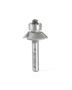 Amana tool 51434 Aluminum & Plastic Bevel Trim 45 Deg x 31/32 Dia x 1/4 Cut Length x 1/4 Inch Shank Carbide Tipped Router Bit