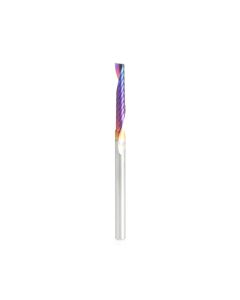 Amana tool 51437-K CNC Spektra Coated SC Spiral O Single Flute, Plastic Cutting 1/8 D x 3/4 CH x 1/8 SHK x 2 Inch Long Up-Cut Router Bit with Mirror Finish