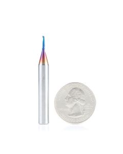 Amana tool 51441-K CNC Spektra Coated SC Spiral O Single Flute, Plastic Cutting 1/16 D x 1/4 CH x 1/4 SHK x 2 Inch Long Up-Cut Router Bit with Mirror Finish