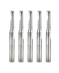 Amana tool 46321-5, 5-Pack SC Spiral 2 Flute Plunge 1/4 D x 1-1/4 CH x 1/4 SHK x 3 Inch Long 2 Flute Up-Cut Router Bits