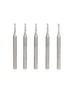 Amana tool 51470-5, 5-Pack CNC SC Spiral O Single Flute, Aluminum Cutting 1/16 D x 1/4 CH x 1/8 SHK x 1-1/2 Inch Long Up-Cut Router Bits with Mirror Finish