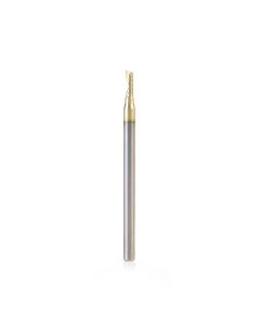 Amana tool 51472-Z CNC SC Spiral O Single Flute, Aluminum Cutting 3/32 D x 1/4 CH x 1/8 SHK x 2 Inch Long Up-Cut ZrN Coated Router Bit with Mirror Finish