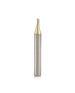 Amana tool 51474-Z CNC SC Spiral O Single Flute, ZrN Coated Aluminum Cutting 1/8 D x 1/4 CH x 1/4 SHK x 2 Inch Long Up-Cut Router Bit with Mirror Finish