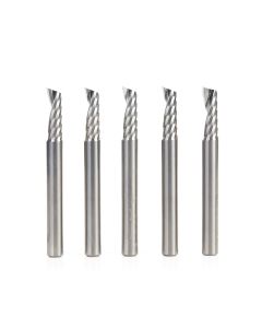 Amana tool 51480-5, 5-Pack CNC SC Spiral O Single Flute, Aluminum Cutting 1/4 D x 3/4 CH x 1/4 SHK x 2-1/2 Inch Long Up-Cut Router Bit with Mirror Finish