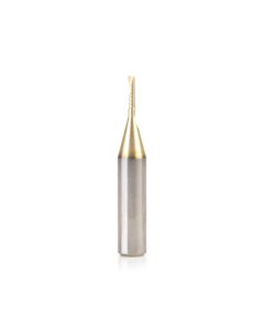 Amana tool 51488-Z CNC SC Spiral O Single Flute, Aluminum Cutting 1/16 D x 1/4 CH x 1/4 SHK x 1-1/2 Inch Long Up-Cut ZrN Coated Router Bit with Mirror Finish