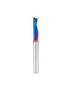 Amana tool 51505-K CNC Spektra Coated SC Spiral O Single Flute, Plastic Cutting 1/4 D x 1 CH x 1/4 SHK x 2-1/2 Inch Long Down-Cut Router Bit with Mirror Finish