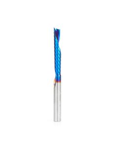 Amana tool 51513-K CNC Spektra Coated SC Spiral O Single Flute, Plastic Cutting 1/4 D x 1-1/2 CH x 1/4 SHK x 3 Inch Long Down-Cut Router Bit with Mirror Finish