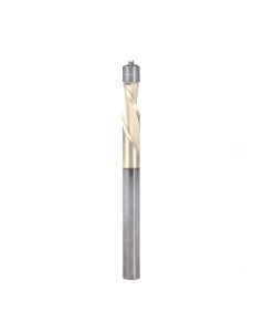 Amana tool 51522-Z Solid Carbide Aluminum Flush Trim Down-Cut 1/4 D x 1/2 Cut Length x 1/4 SHK x 3 Inch Long ZrN Coated Router Bit