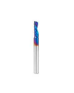 Amana tool 51524-K CNC Spektra Coated SC Spiral O Single Flute, Plastic Cutting 1/4 D x 3/4 CH x 1/4 SHK x 2-1/2 Inch Long Down-Cut Router Bit with Mirror Finish