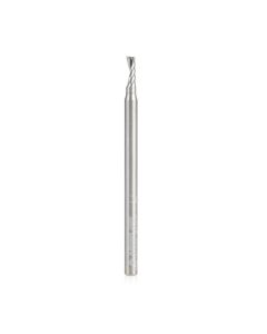 Amana tool 51647 CNC SC Spiral O Single Flute, Plastic Cutting 3/32 D x 1/4 CH x 1/8 SHK x 2 Inch Long Up-Cut Router Bit with Mirror Finish