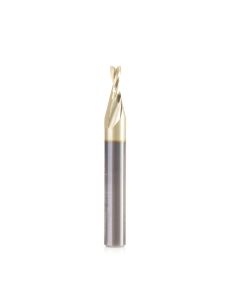 Amana tool 51850-Z CNC SC Spiral Double O Flute, Aluminum Cutting 1/8 D x 1/4 CH x 1/4 SHK x 2 Inch Long Up-Cut ZrN Coated Router Bit with Mirror Finish