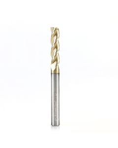 Amana tool 51864-Z CNC Square End Mil, Aluminum Cutting 3/16 D x 3/4 CH x 3/16 SHK x 2 Inch Long x 3 Flute SC ZrN Coated Up-Cut Router Bit